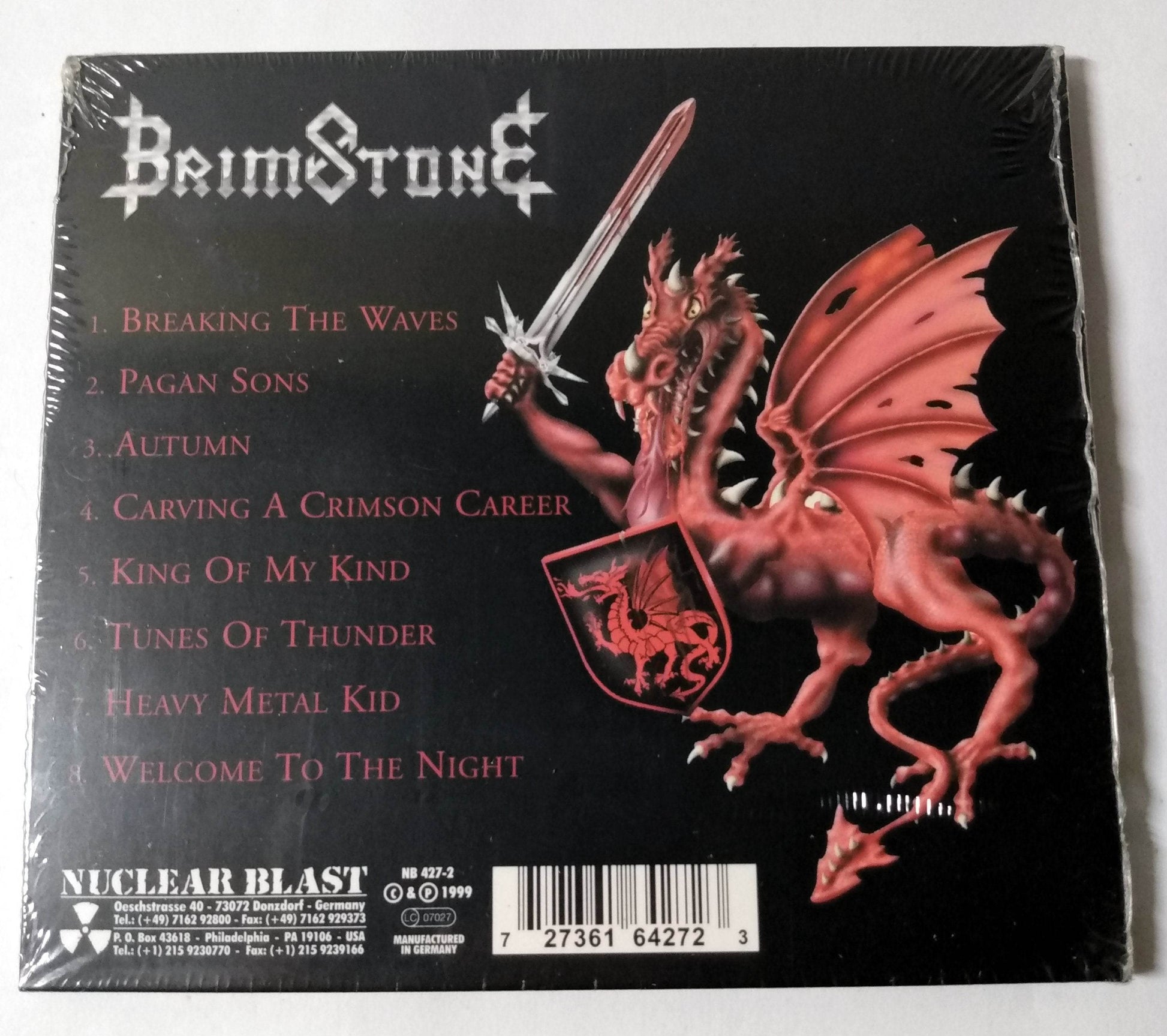 Brimstone Carving A Crimson Career Swedish Power Metal Album CD 1999 - TulipStuff