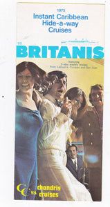 Chandris Lines SS Britanis 1975 Caribbean Hide-a-way Cruises Brochure - TulipStuff