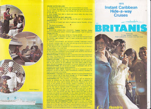 Chandris Lines SS Britanis 1975 Caribbean Hide-a-way Cruises Brochure - TulipStuff