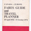 British Airways 1974 Canada Europe Fares Guide and Travel Planner - TulipStuff
