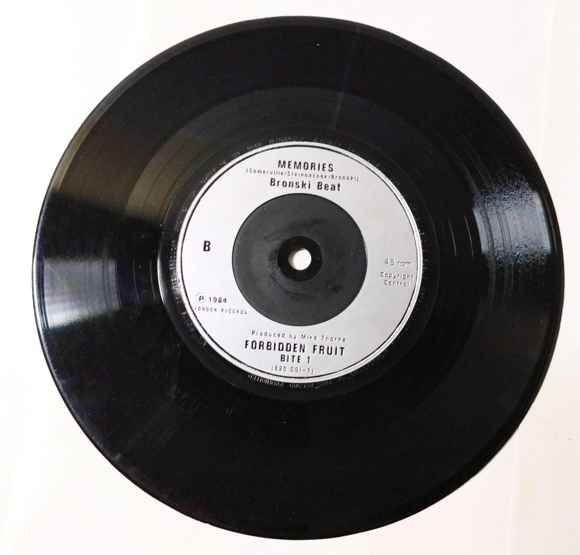 Bronski Beat Smalltown Boy 7" Vinyl Synthpop Forbidden Fruit BITE 1 1984 - TulipStuff