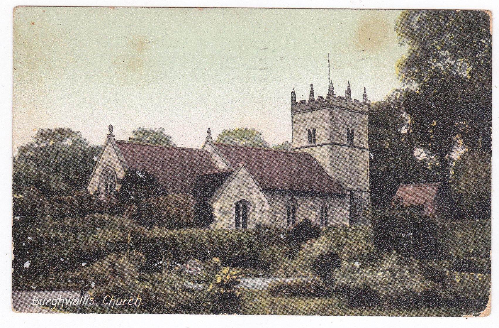 St Helen's Church Burghwallis Yorkshire England 1900's Wrench Series - TulipStuff