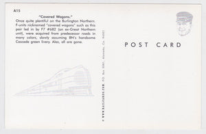 Burlington Northern EMD F7 Covered Wagons Locomotive Postcard - TulipStuff