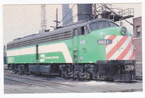 Burlington Northern EMD E-Unit Passenger Train Locomotive Chicago 1974 - TulipStuff