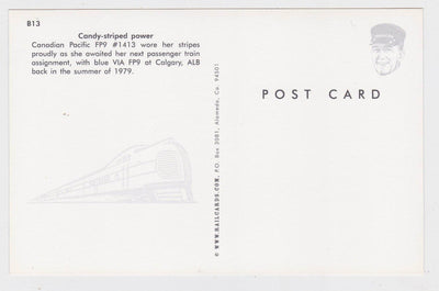 Canadian Pacific CP Rail EMD F9 Locomotive Train at Calgary Postcard - TulipStuff
