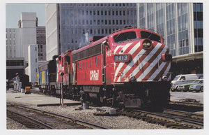 Canadian Pacific CP Rail EMD F9 Locomotive Train at Calgary Postcard - TulipStuff