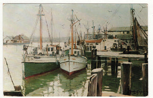Cape Ann Fishing Boats Massachusetts 1950's Postcard - TulipStuff