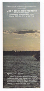 Cap'n Jack's Waterfront Inn Swampscott Massachusetts 1982 Brochure - TulipStuff