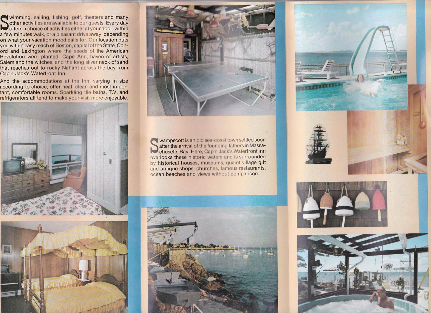 Cap'n Jack's Waterfront Inn Swampscott Massachusetts 1982 Brochure - TulipStuff