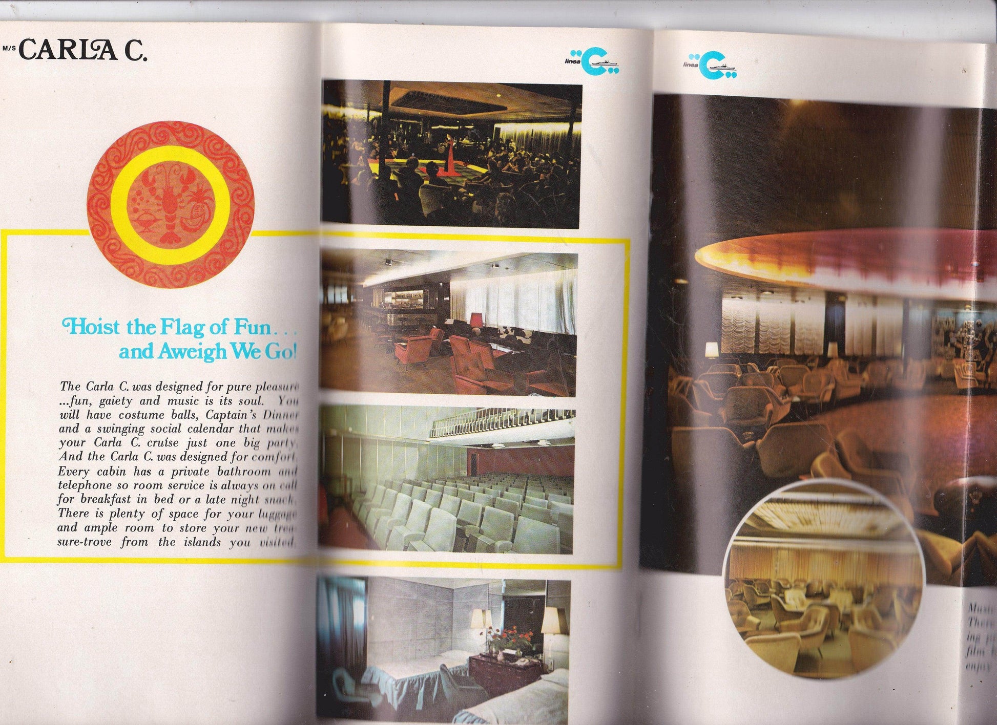 Costa Line Carla C. 1976 Caribbean Cruises Cruise Ship Brochure - TulipStuff
