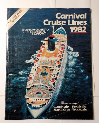 Carnival Cruise Lines 1982 Mardi Gras Carnivale Festivale Tropicale - TulipStuff