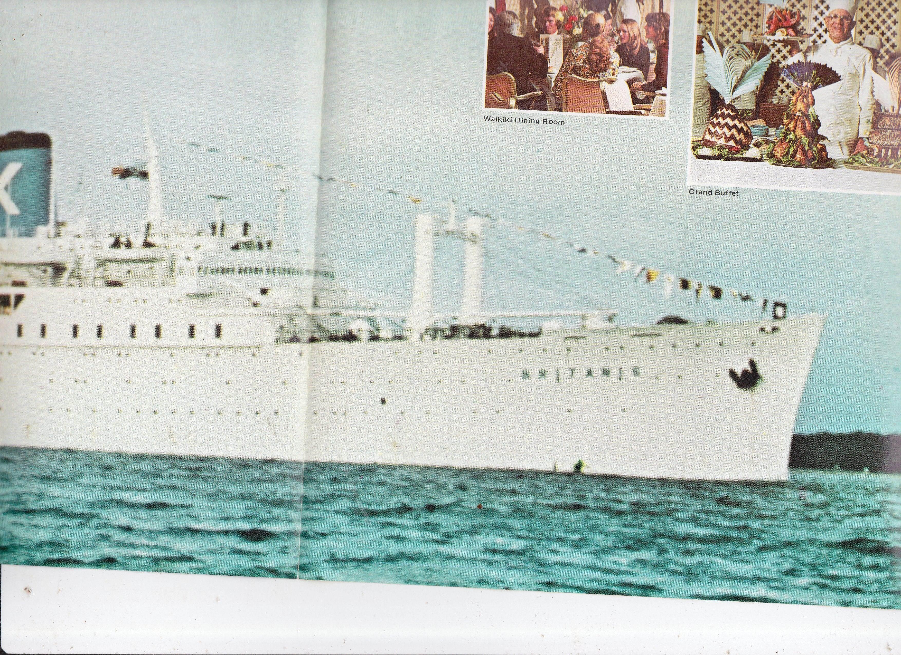 Chandris Cruises SS Britanis 1974-1975 Caribbean 7-Day