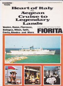 Chandris Lines TSS Fiorita 1976-77 Air/Sea Italy Aegean Cruise Brochure - TulipStuff