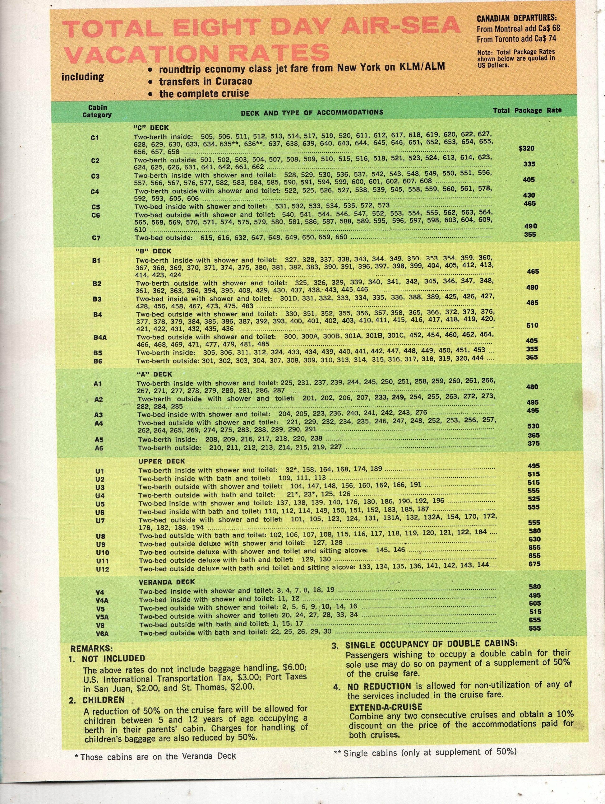 Chandris Cruises tss Regina Magna 1973-74 Caribbean Cruise Brochure - TulipStuff