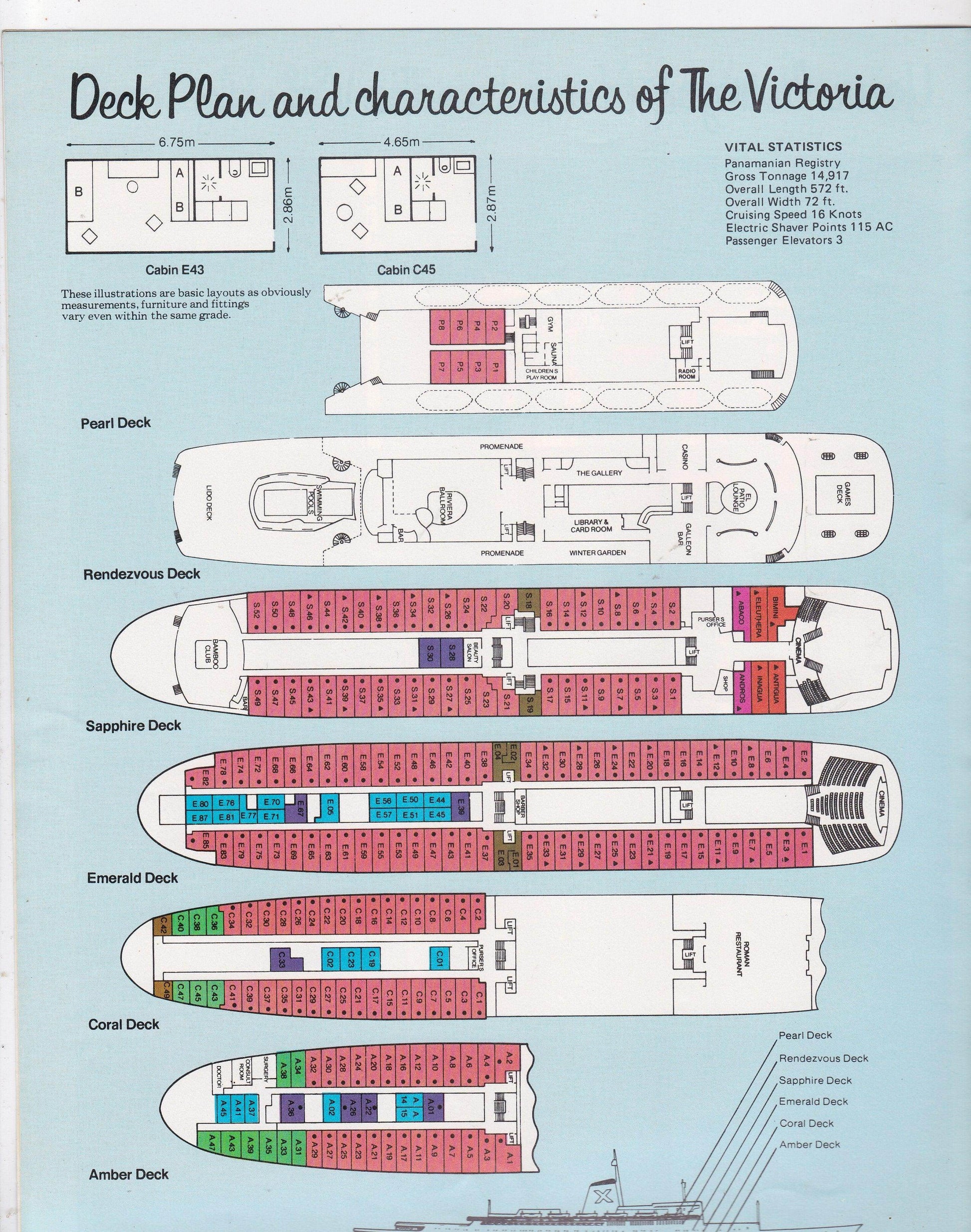 Chandris Cruises The Victoria 1978/79 Caribbean Cruises Brochure - TulipStuff