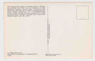 Newlyweds Prince Charles Princess Diana Waterloo Station 1981 Postcard - TulipStuff