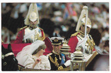 Load image into Gallery viewer, Prince Charles Princess Diana In Wedding Carriage 1981 Postcard - TulipStuff
