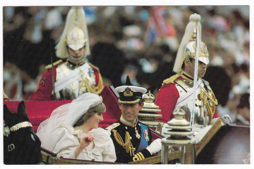 Prince Charles Princess Diana In Wedding Carriage 1981 Postcard - TulipStuff