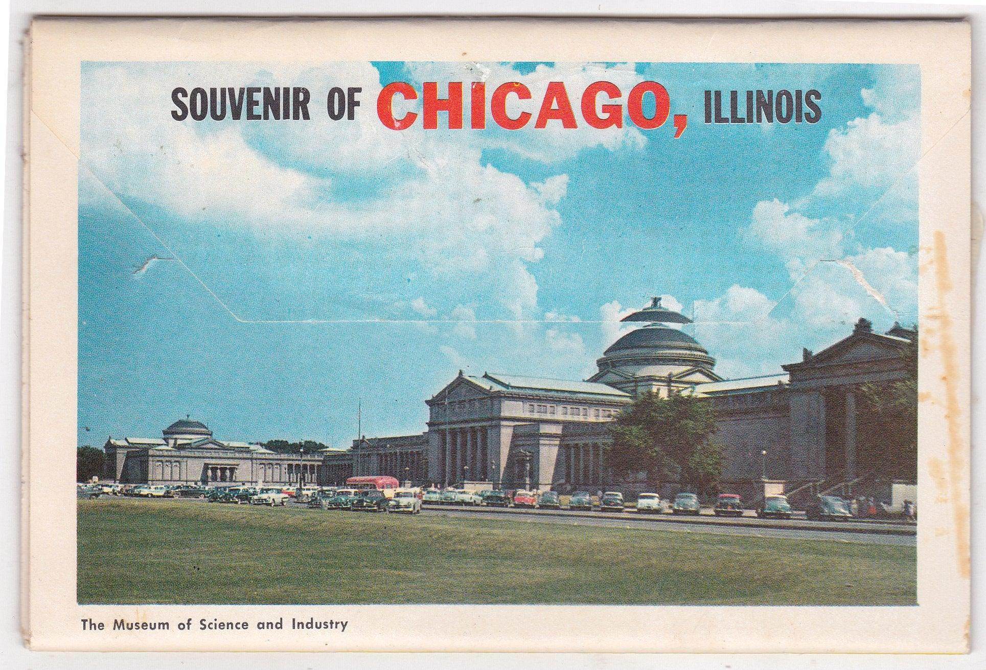 Chicago Illinois 1950's Souvenir Postcard Folder 12 Views - TulipStuff