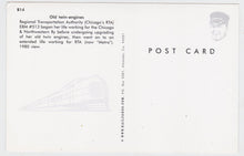 Load image into Gallery viewer, Chicago RTA Commuter Train And E8M Locomotive Postcard - TulipStuff

