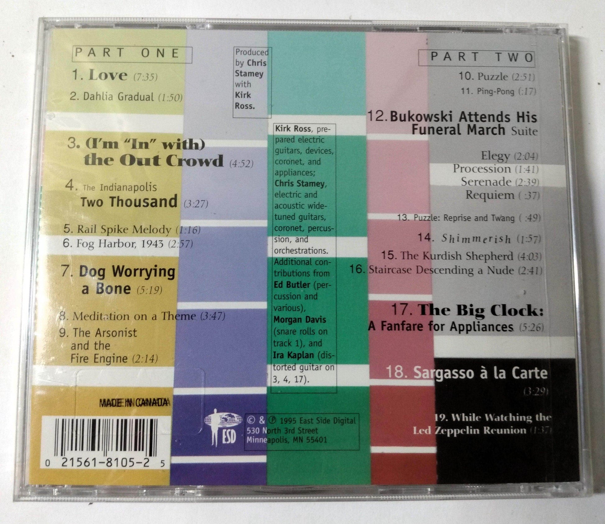 Chris Stamey Kirk Ross Robust Beauty Of Improper Linear Models CD 1995 - TulipStuff