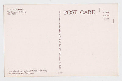 Chrysler Building Late Afternoon New York City 1950's Postcard - TulipStuff