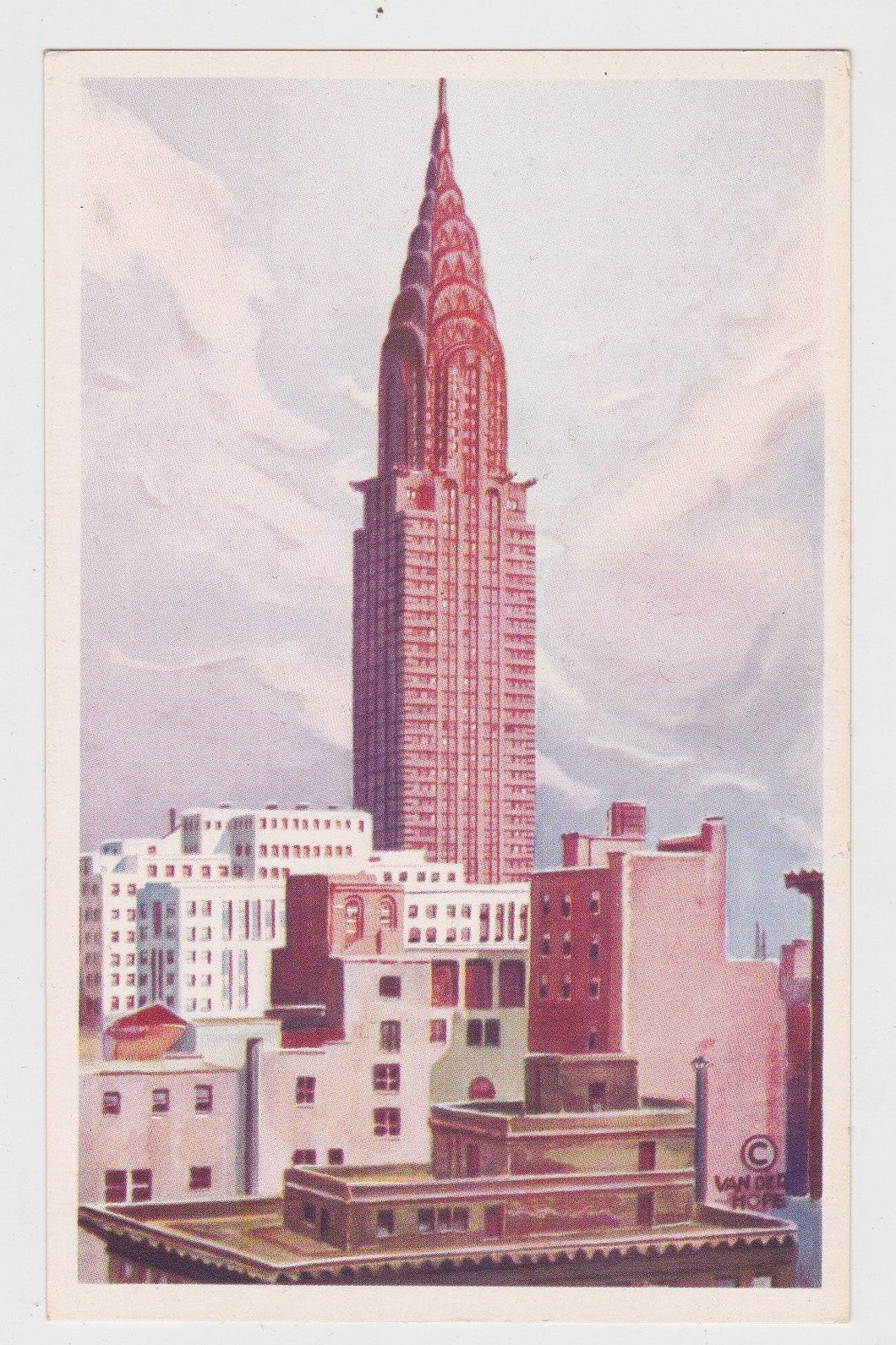 Chrysler Building Late Afternoon New York City 1950's Postcard - TulipStuff
