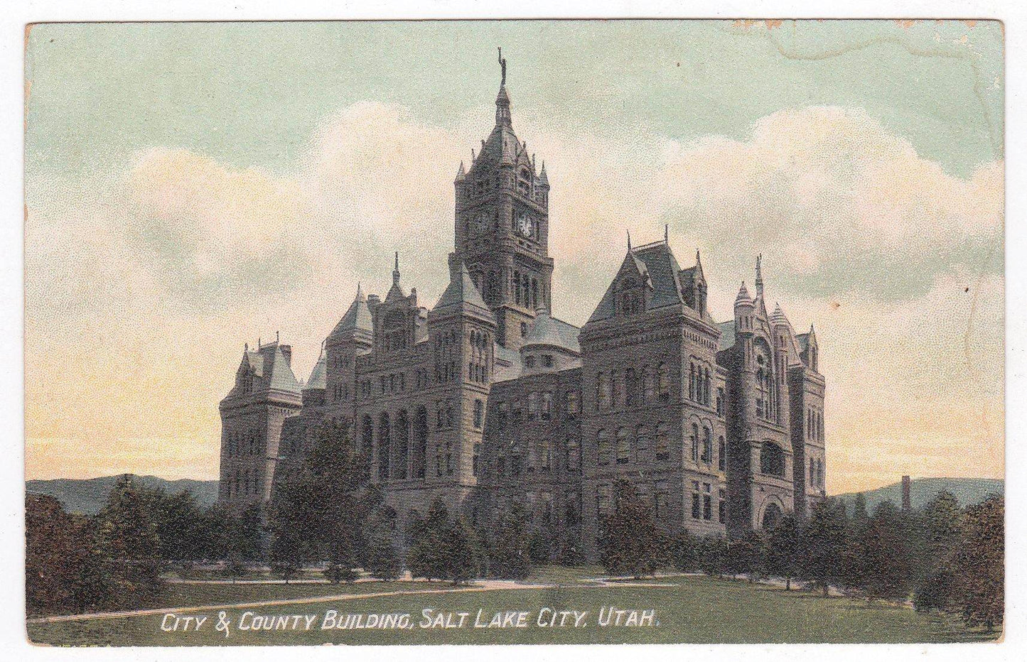 City and County Building Salt Lake City Utah 1909 Antique Postcard - TulipStuff
