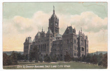 Load image into Gallery viewer, City and County Building Salt Lake City Utah 1909 Antique Postcard - TulipStuff

