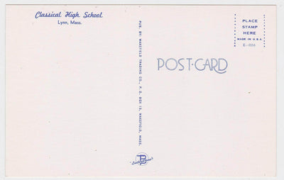 Classical High School Lynn Massachusetts 1950's Postcard - TulipStuff
