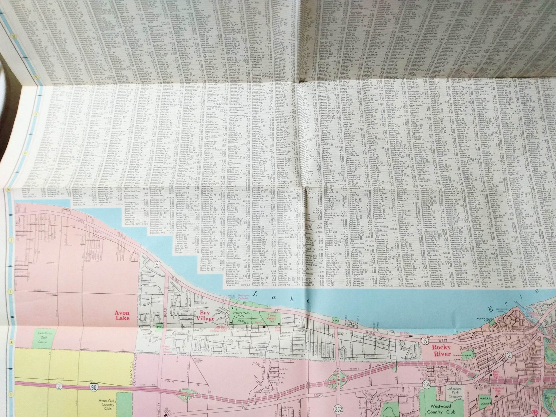 Cleveland And Cuyahoga County Ohio 1974-75 Street Map AAA - TulipStuff