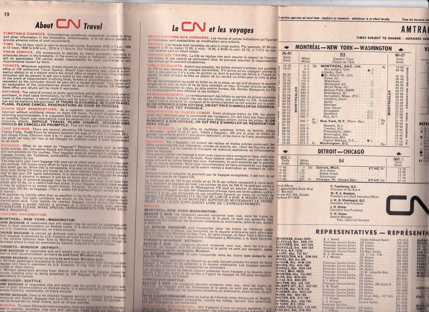 Canadian National Railways 1974 System Timetable - TulipStuff
