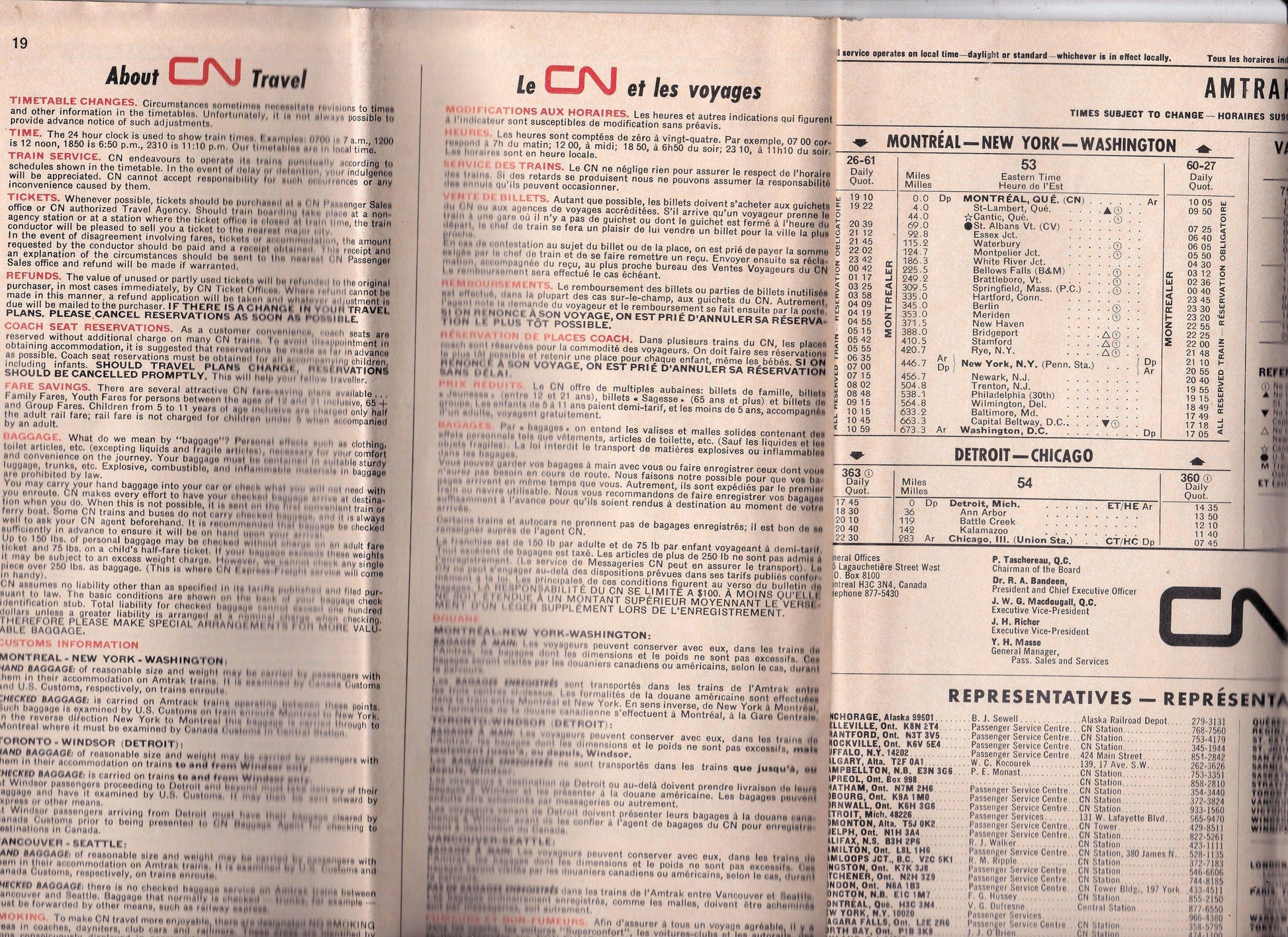 Canadian National Railways 1974 System Timetable - TulipStuff