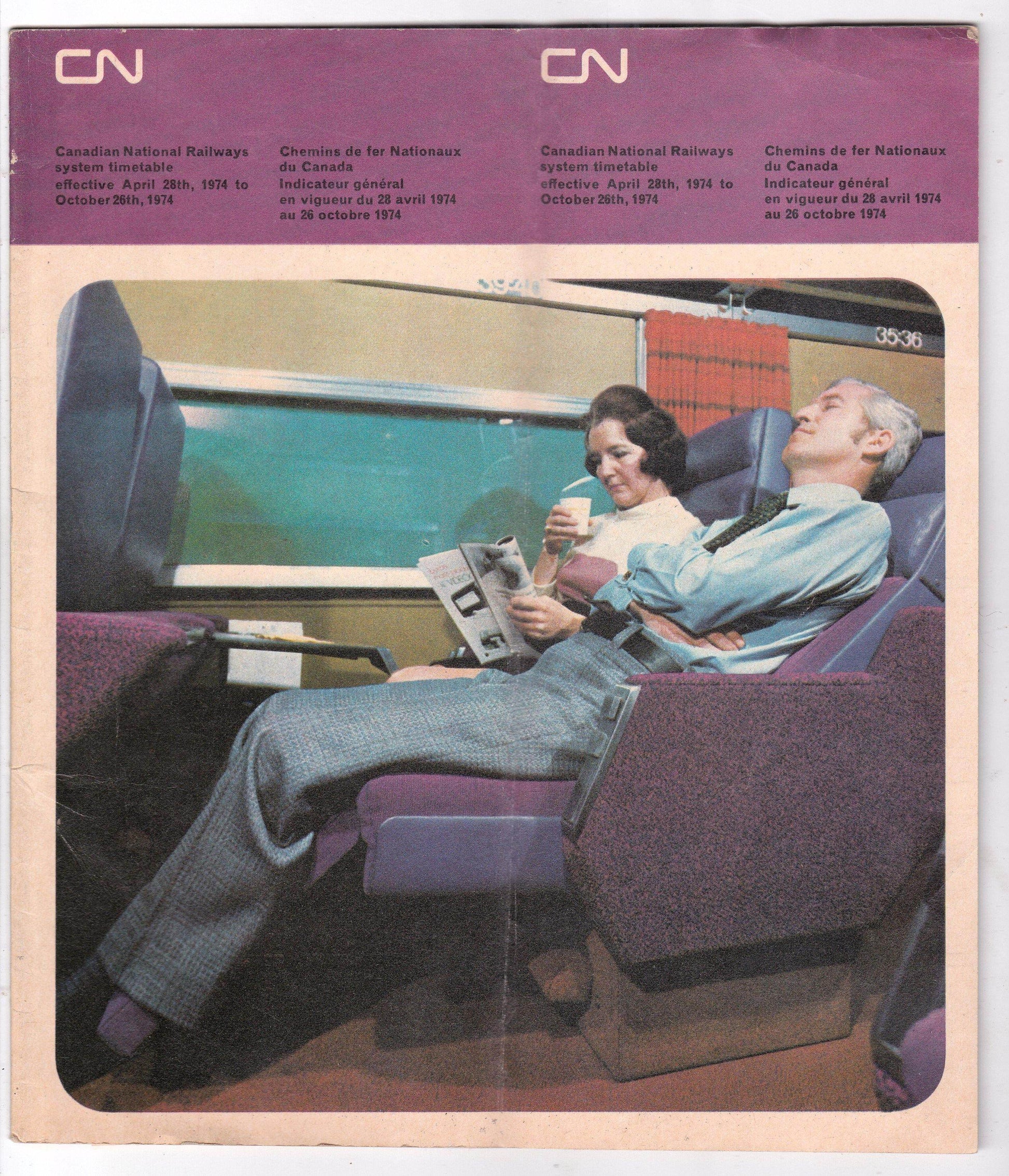 Canadian National Railways 1974 System Timetable - TulipStuff
