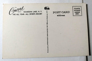 Concord Hotel All Sports Resort Kiamesha Lake NY 1960's Postcard - TulipStuff