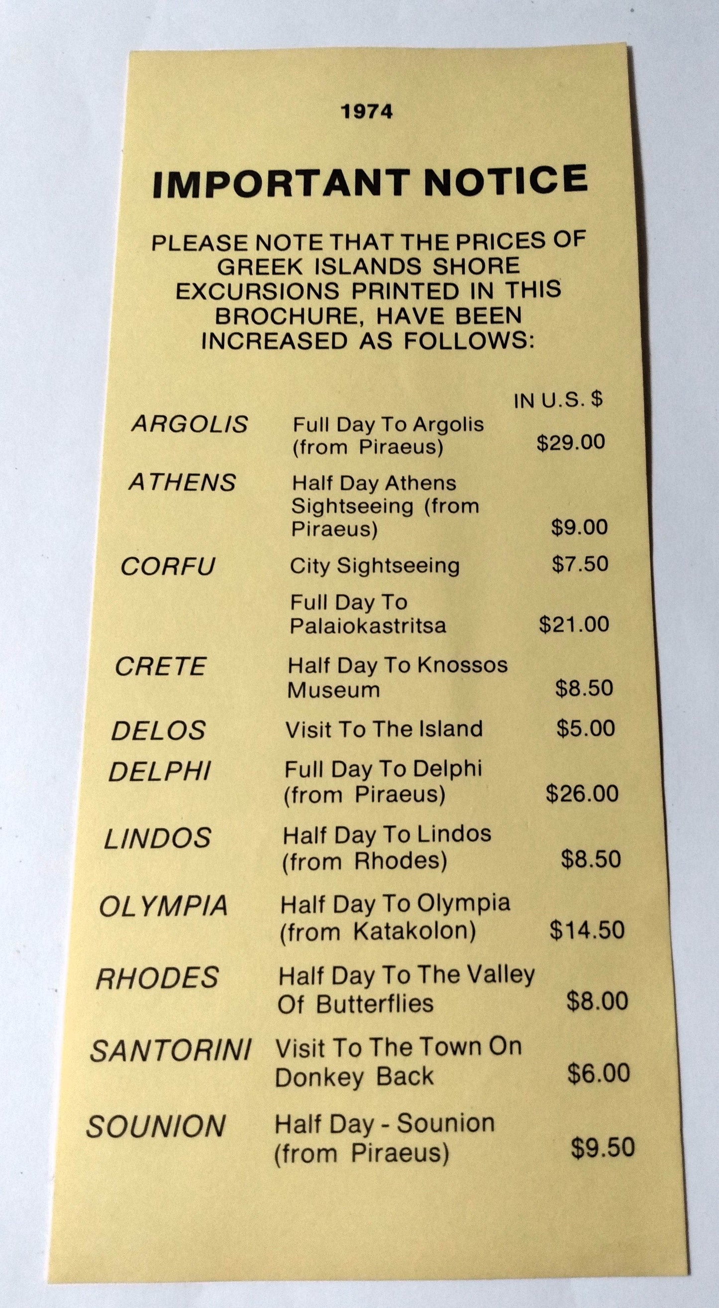 Costa Line Andrea C - Franca C - Enrico C 1974 Cruise Brochure - TulipStuff