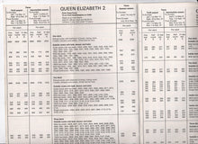 Load image into Gallery viewer, Cunard Line 1969 Timetable and Fares Queen Elizabeth 2 Maiden Voyage - TulipStuff
