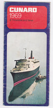 Load image into Gallery viewer, Cunard Line 1969 Timetable and Fares Queen Elizabeth 2 Maiden Voyage - TulipStuff
