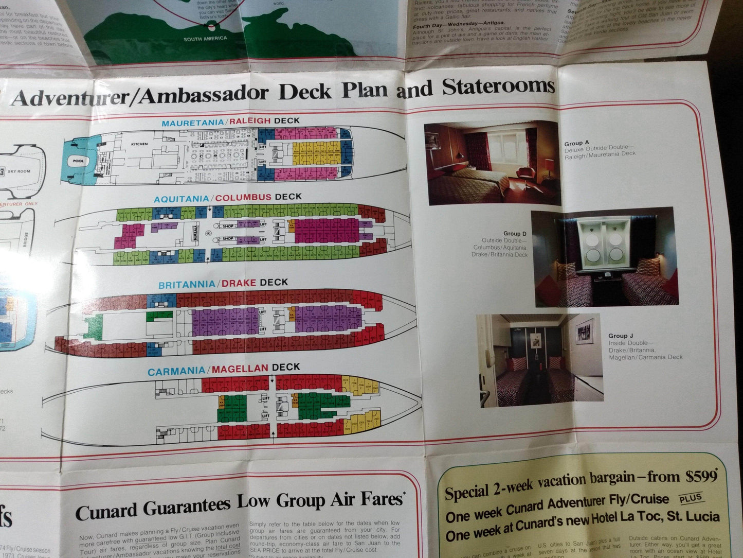 Cunard Ambassador / Adventurer 1973-1974 Caribbean Cruise Brochure - TulipStuff