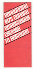 Load image into Gallery viewer, Cunard Ambassador 1973 Bermuda New York Cruise Brochure - TulipStuff

