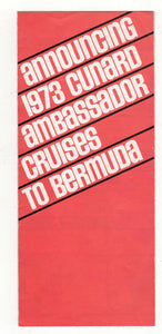 Cunard Ambassador 1973 Bermuda New York Cruise Brochure - TulipStuff