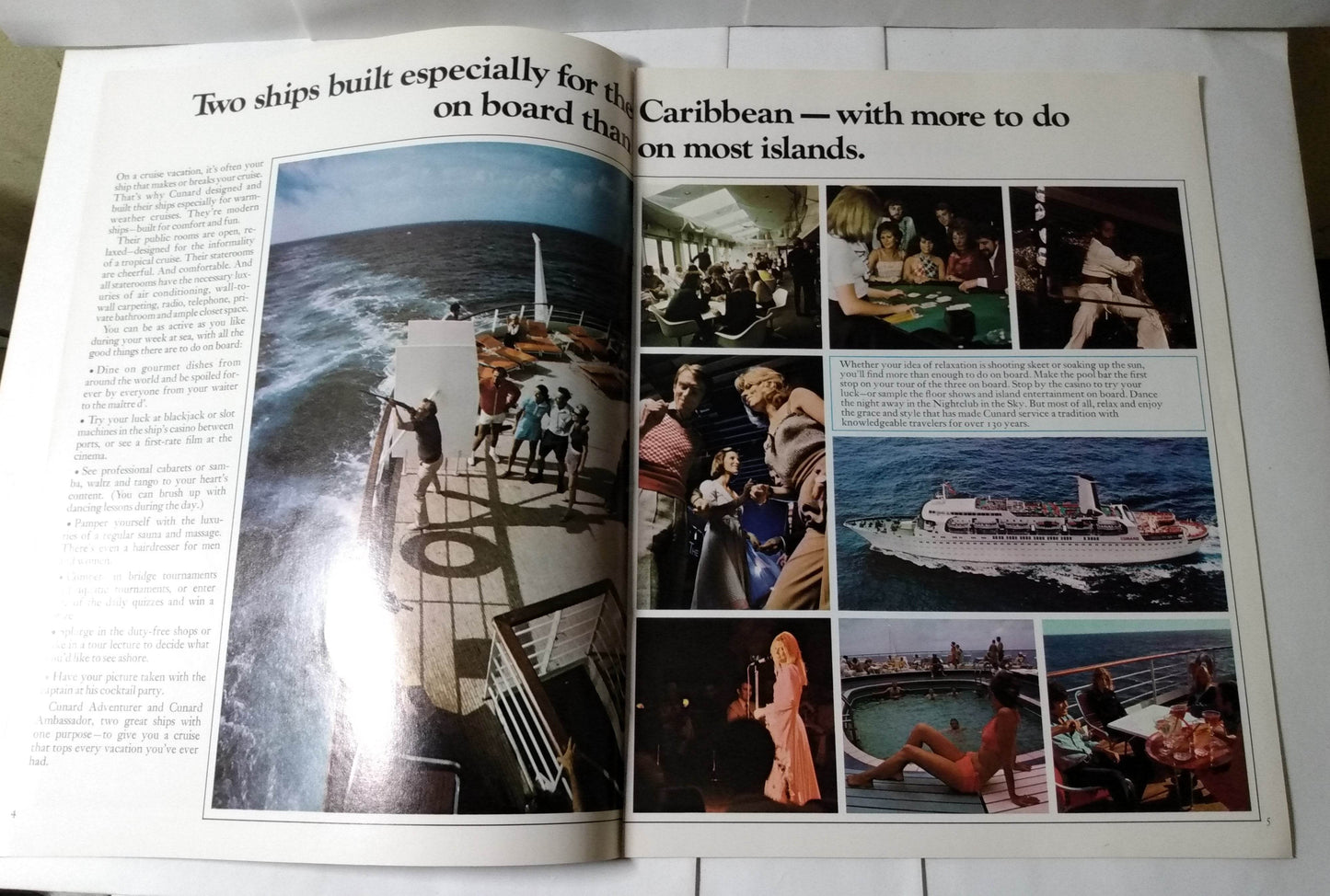 Cunard Ambassador (Final Brochure) / Adventurer '74-'75 Fly / Cruises - TulipStuff