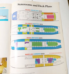 Cunard Ambassador (Final Brochure) / Adventurer '74-'75 Fly / Cruises - TulipStuff