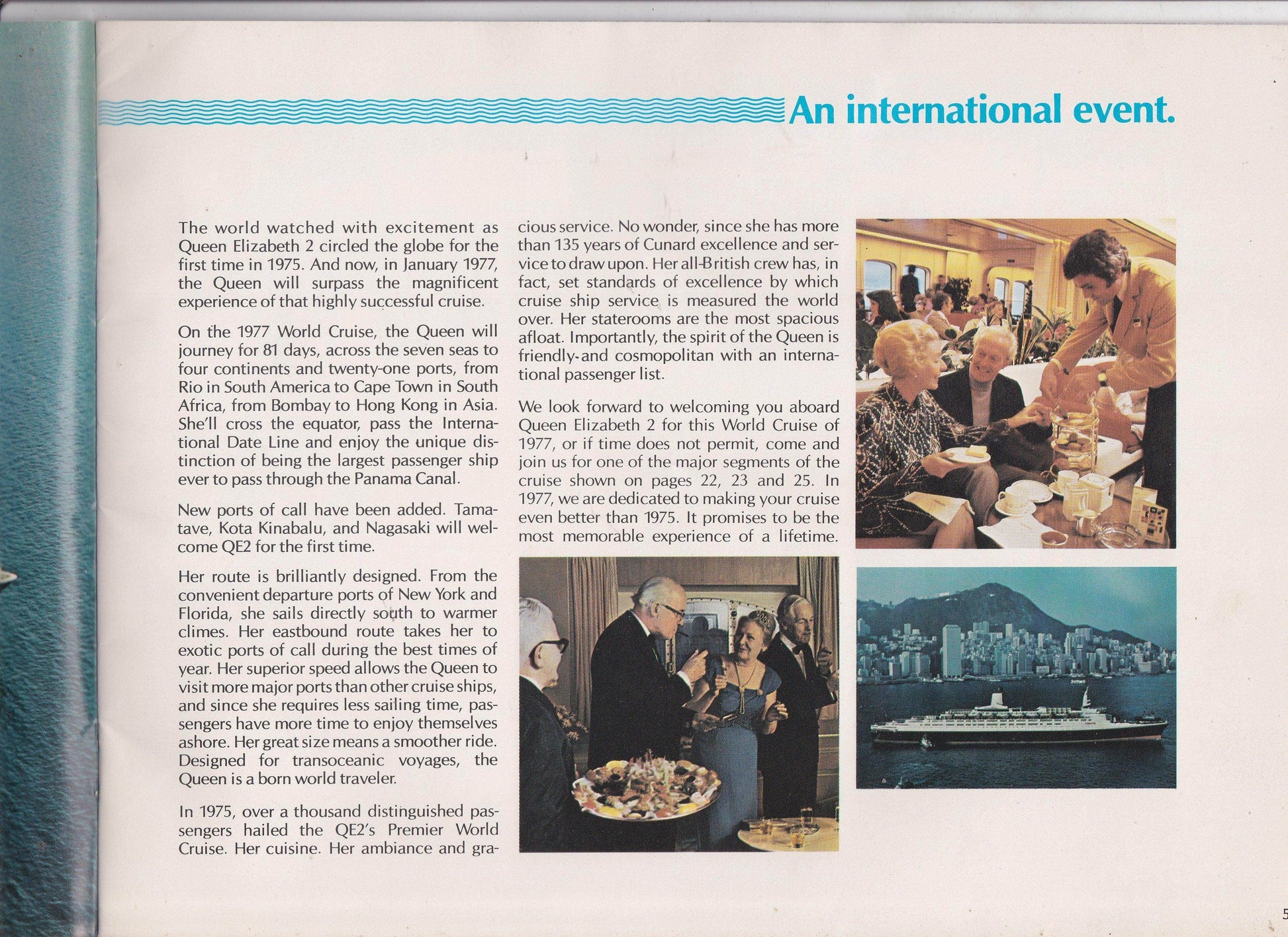 Cunard Line Queen Elizabeth 2 QE2 1977 Around The World Cruise - TulipStuff