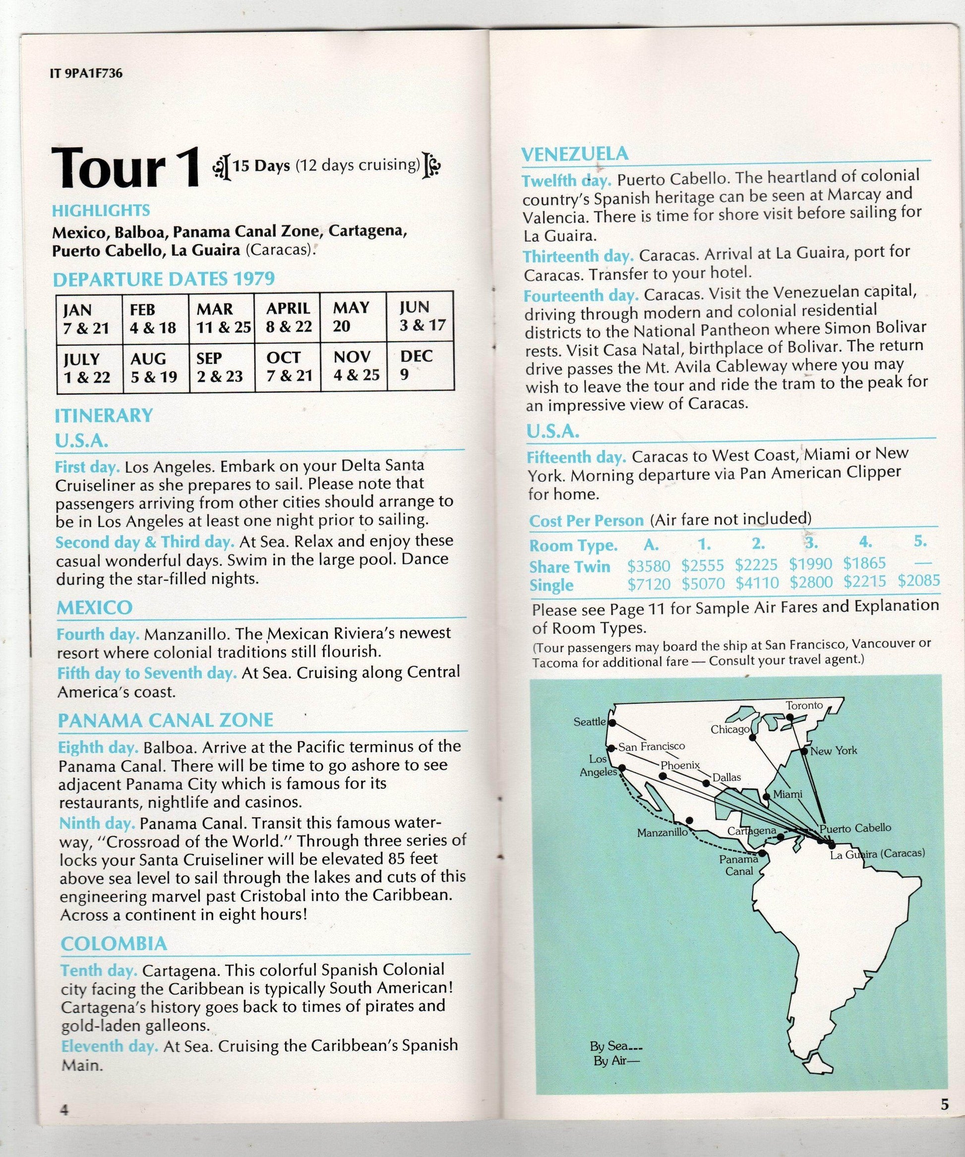 Delta Line Cruises Pan Am 1979 Air/Sea Tours Latin America Cargoliner - TulipStuff