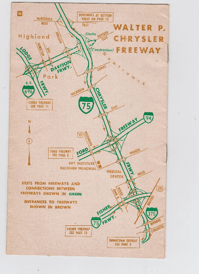 Detroit News 1970 Freeway Guide to Metropolitan Detroit Map Booklet - TulipStuff