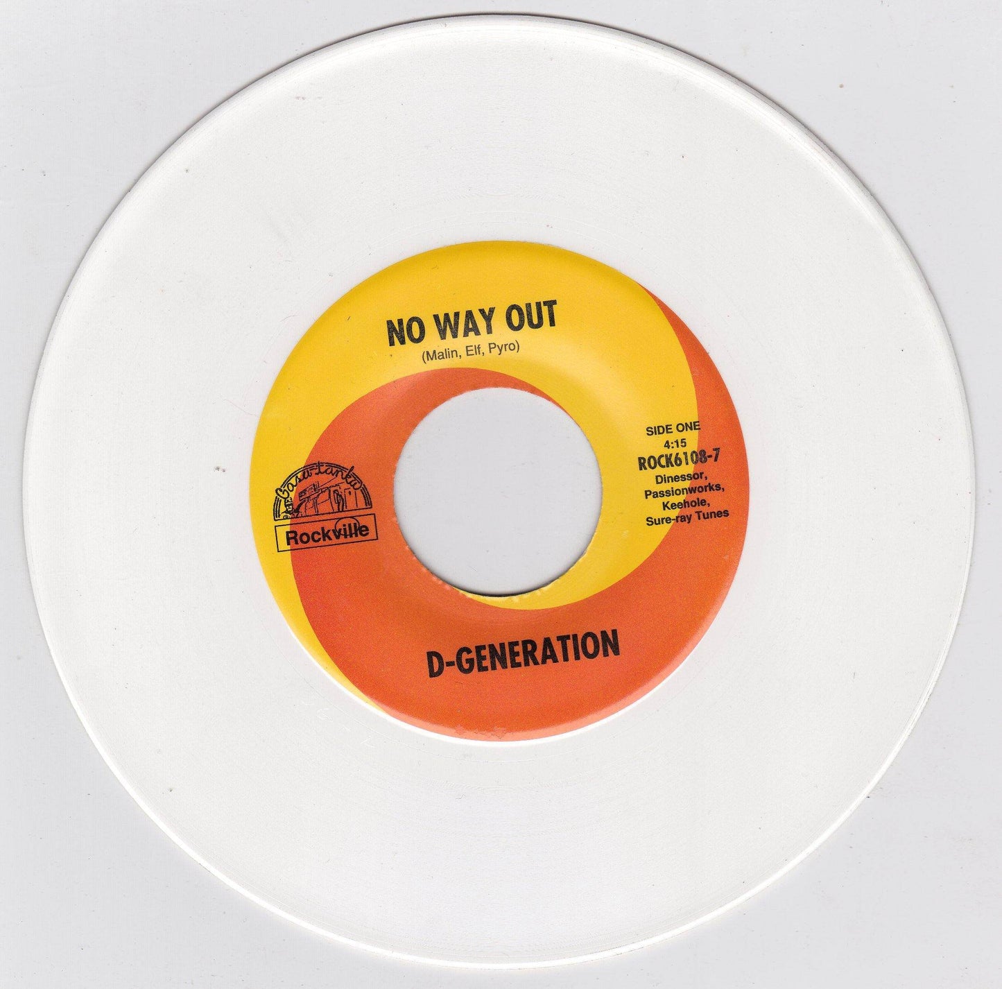 D Generation No Way Out Guitar Mafia 7" White Vinyl NYC Glam Punk 1993 - TulipStuff