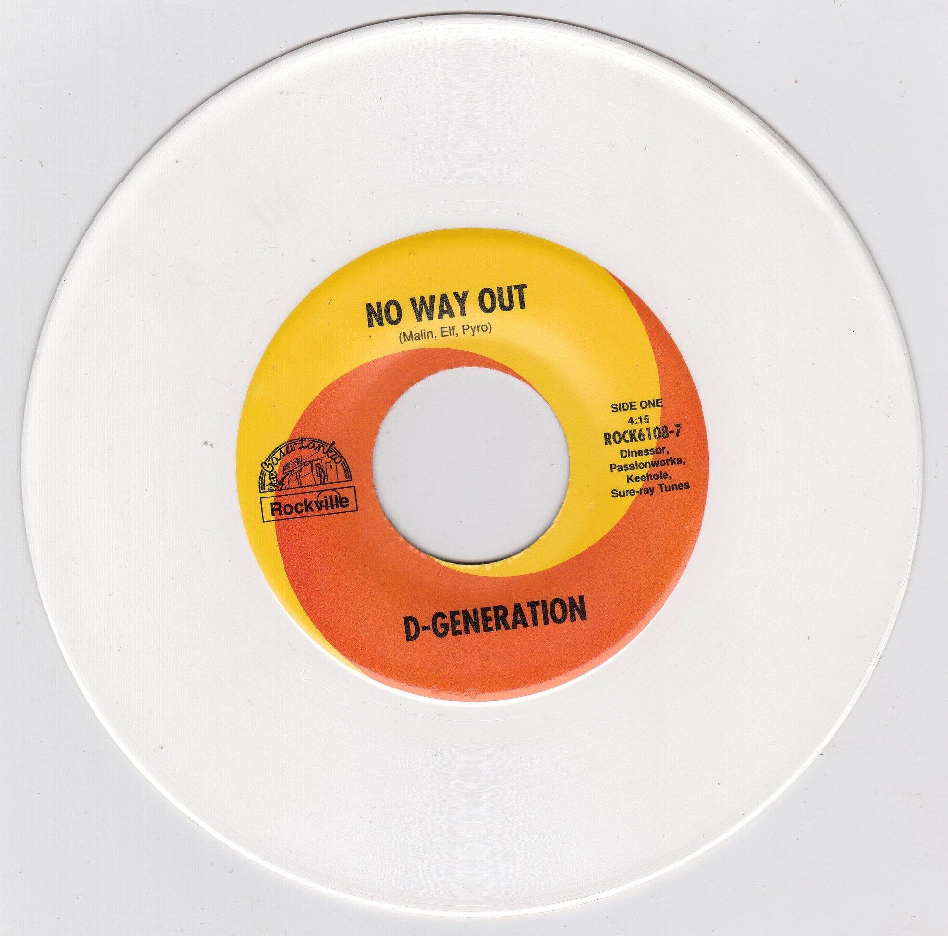 D Generation No Way Out Guitar Mafia 7" White Vinyl NYC Glam Punk 1993 - TulipStuff