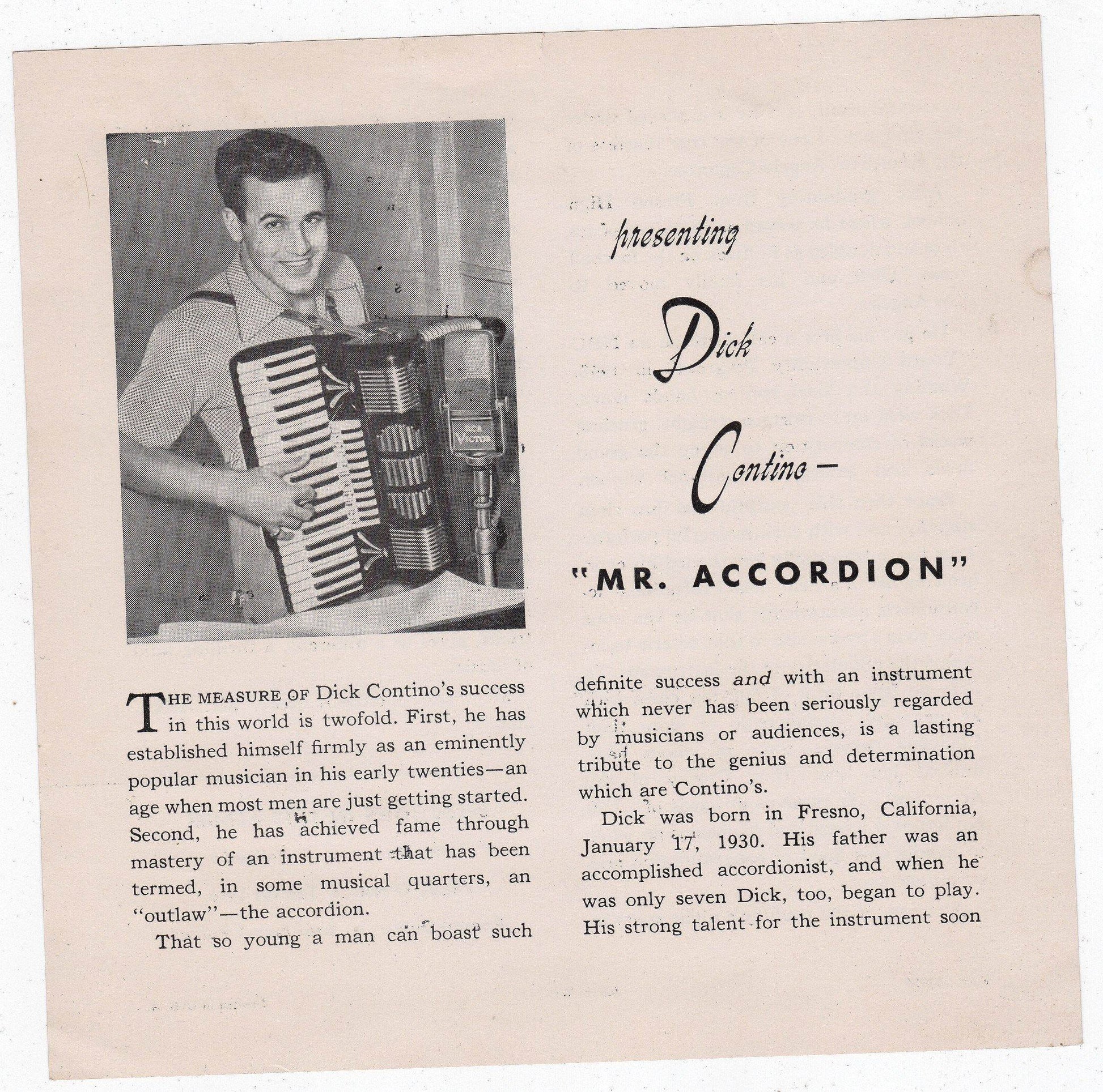 Presenting Dick Contino And His Accordion 3x7" EP Box Set 1952 - TulipStuff