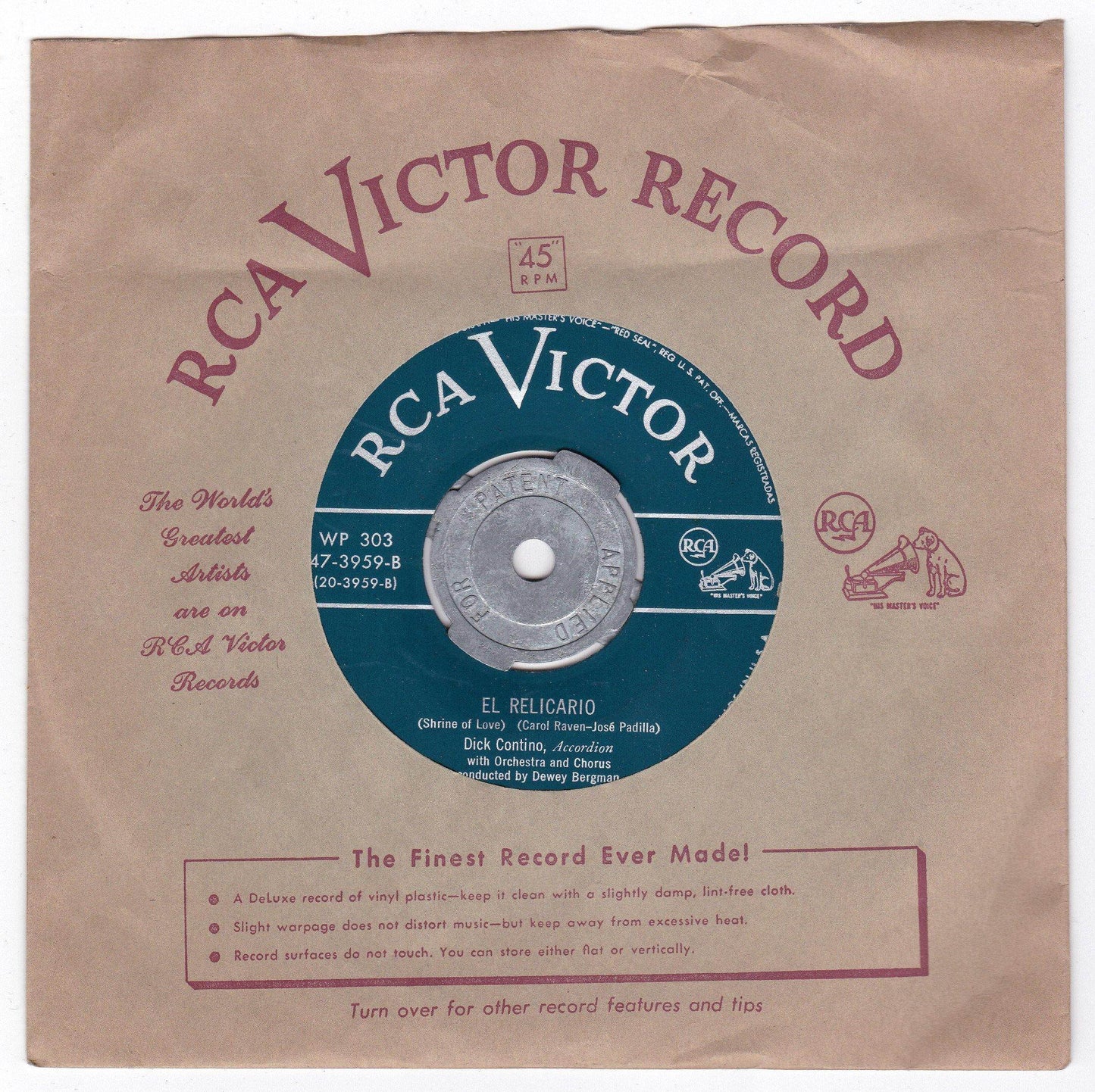 Presenting Dick Contino And His Accordion 3x7" EP Box Set 1952 - TulipStuff